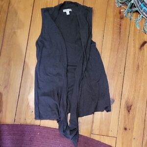 American Eagle Outfitters Dark Gray Sleeveless Drapey Vest